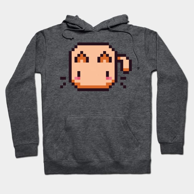 Orange Pixel Cat - Kawaii Retro Pixel Art Hoodie by Z3phyrwind